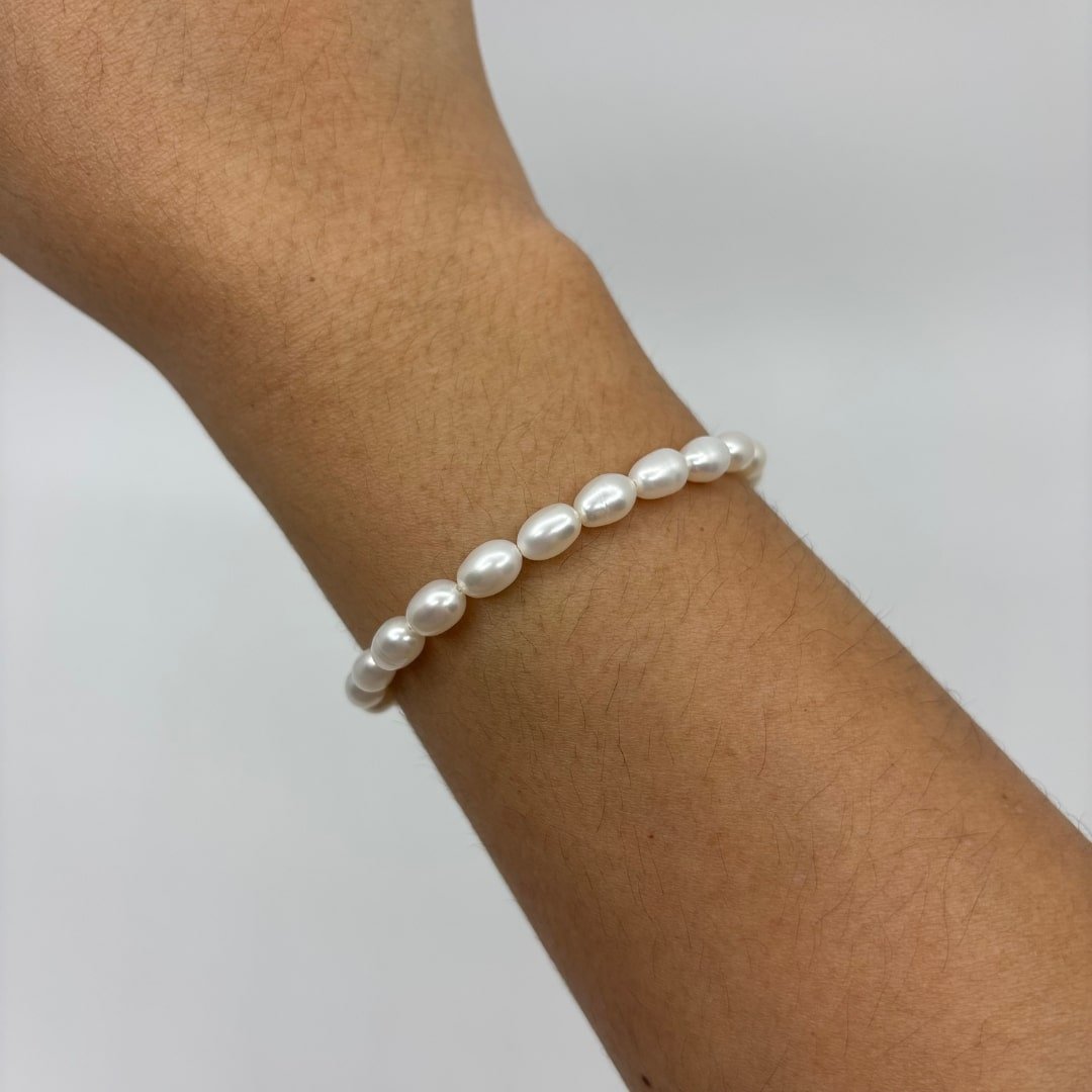 White Rice Pearl Bracelet